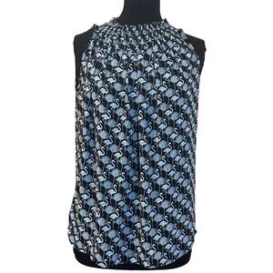 Women's LOFT Flamingo Print Sleeveless Stretch Blouse 100% Polyester Size XS